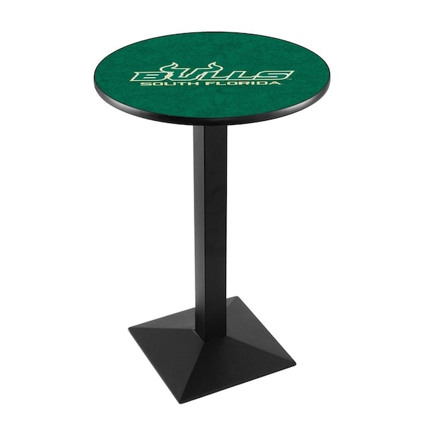 42" Blk Wrinkle South Florida Pub Table, 36" dia. Top