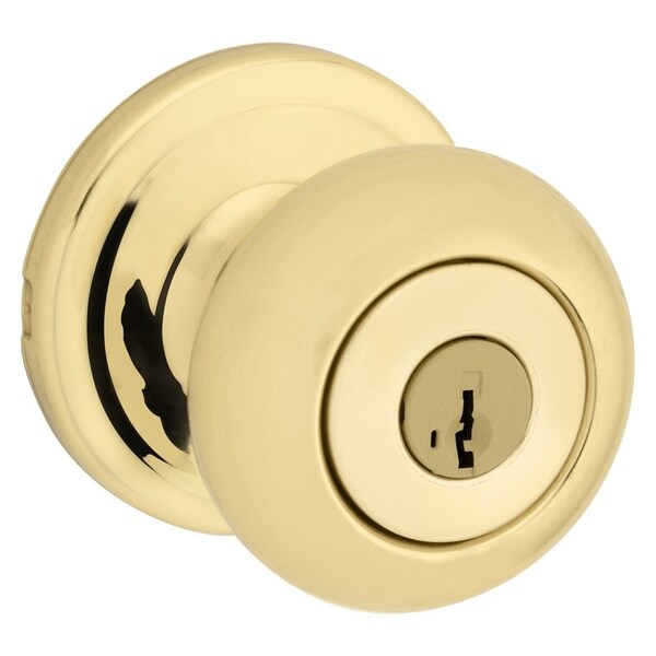 Signature Series Keyed Entry Knob, Metal, Polished Brass