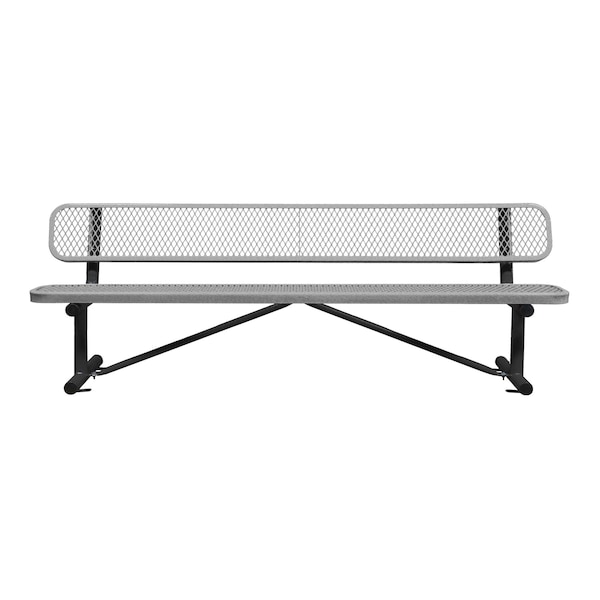 Bench/Back, Surface Mount, 8ft., Granite