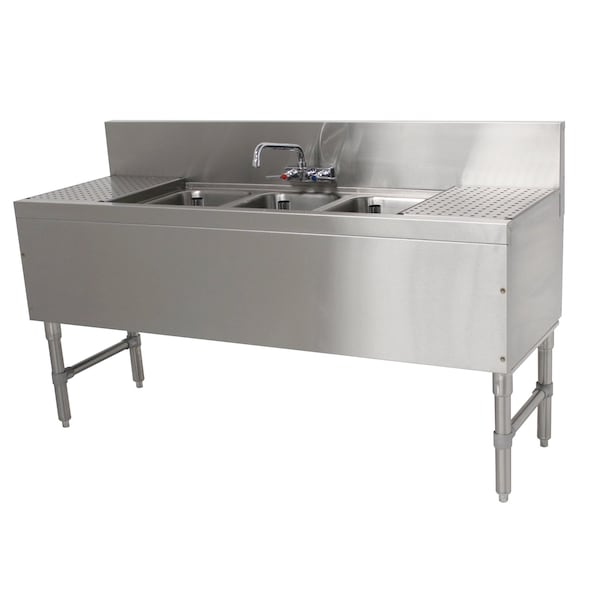Prestige Underbar Sink Unit 3-compartment 72 in.W x 20 in.D x 36 in.H