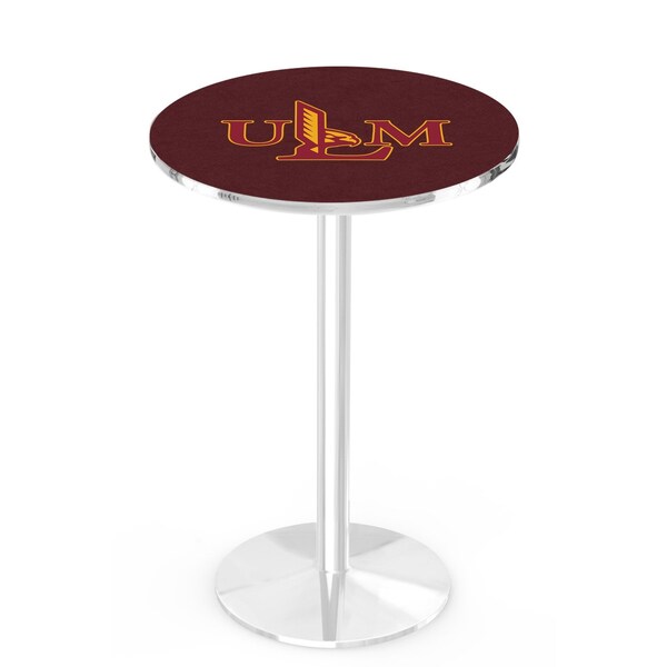 42" Chrome Louisiana-Monroe Pub Table, 36" dia. Top