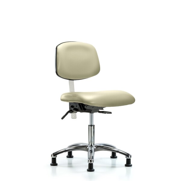 Clean Room Chair Desk Chair, Vin, Chrm, Tilt Glds, Wht, CL100, No Arms, 18" to 23" Height, Vinyl