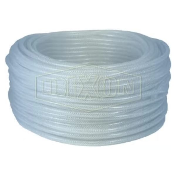 Braided Tubing, 1/2 in ID x 3/4 in OD x 300 ft L, PVC, Domestic