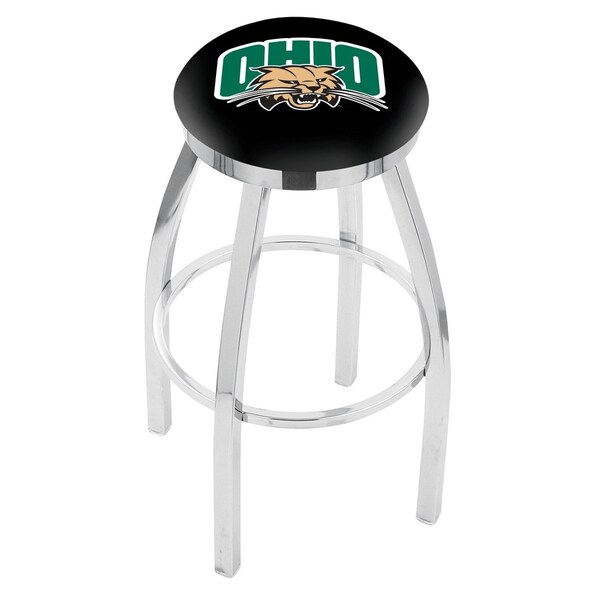 25" Chrome Ohio University Swivel Bar Stool, Accent Ring