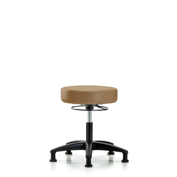 Desk Stool, Vinyl, Glides, Taupe