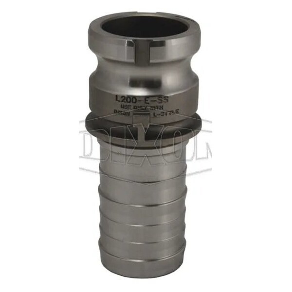 Vent-Lock Type E Cam and Groove Adapter, 1-1/2 in, Adapter x Hose Shank, 70DegF Ambient