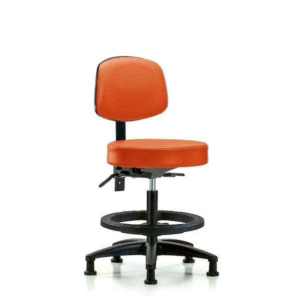 Bench Stool, Med, Vin, Bk, BF, Gld, Orange