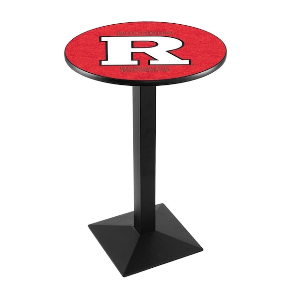 42" Blk Wrinkle Rutgers Pub Table, 36" dia. Top