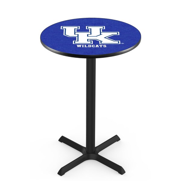 42" Blk Wrinkle Kentucky "UK" Pub Table, 36" dia. Top