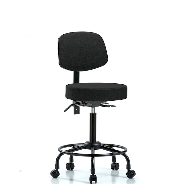 Ben Stool, Med, Fab, Bk, RT, Tilt, Cast, Blk
