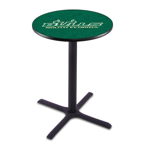 42" Blk Wrinkle South Florida Pub Table, 36" dia. Top