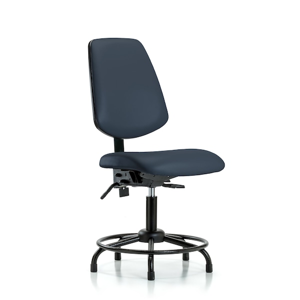 Desk Chair No Arms, 18" to 23" Height, Vinyl, Imperial Blue