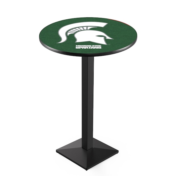 42" Blk Wrinkle Michigan State Pub Table, 36" dia. Top