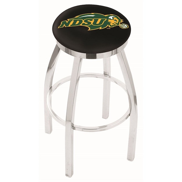 25" Chrome North Dakota State Swivel Bar Stool, Accent Ring