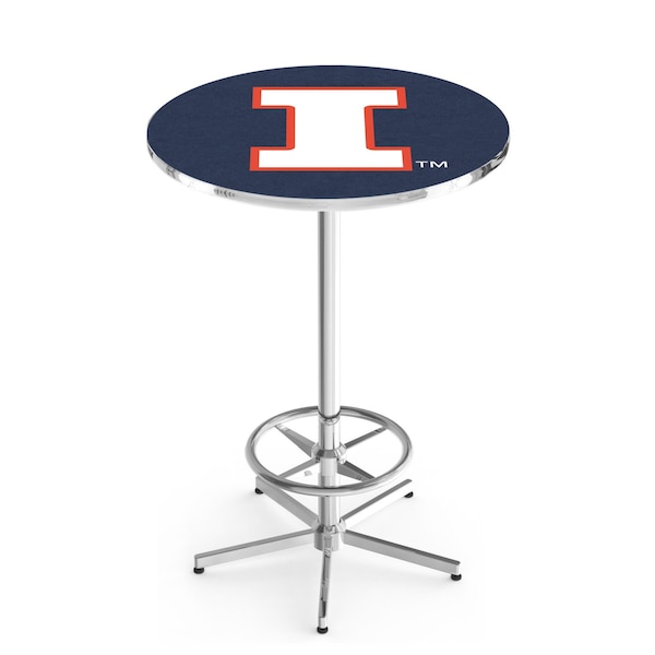 42" Chrome Illinois Pub Table, 36" dia. Top