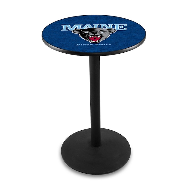 42" Blk Wrinkle Maine Pub Table, 36" dia. Top