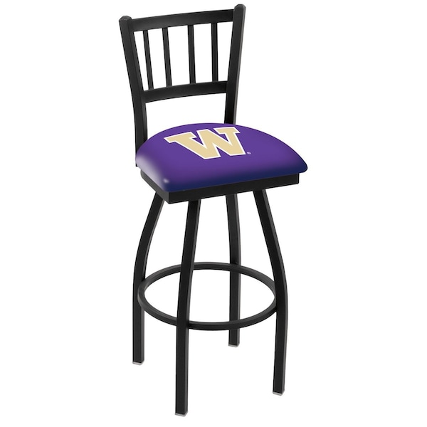 25" Blk Wrinkle Washington Swivel Bar Stool, Jailhouse Back