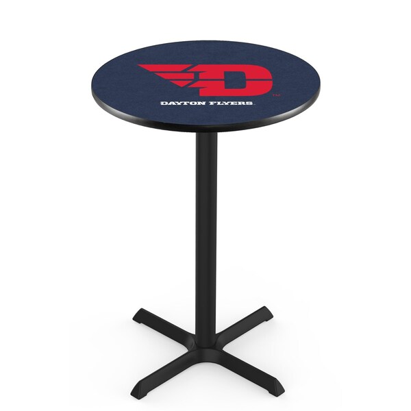 42" Blk Wrinkle University of Dayton Pub Table, 36" dia. Top