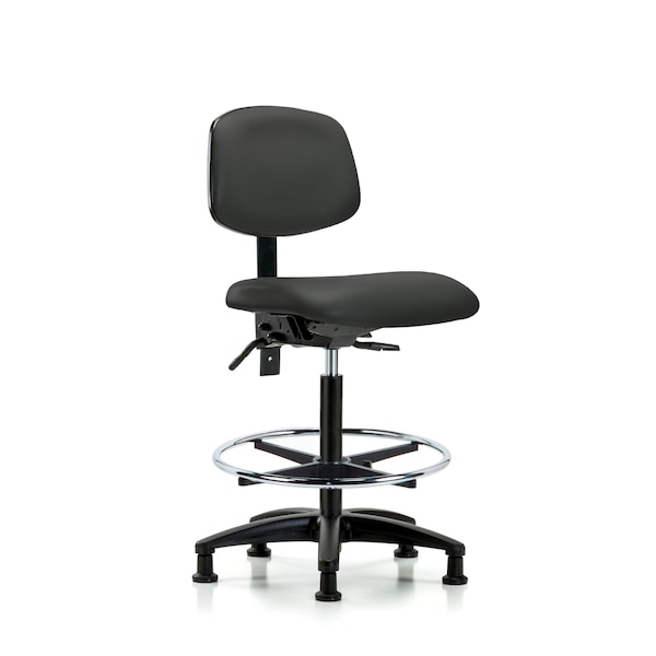 Chair, Fab, Med Bench, RT Tilt AA Cast, Blk, No Arms, 26" to 35" Height, Charcoal