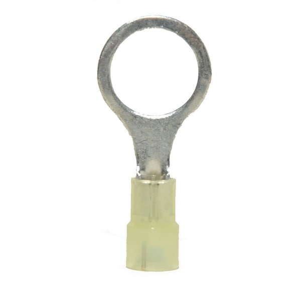 Ring Terminal, 1/2 in Stud Size, 10 AWG, Nylon Insulated, 500 PK