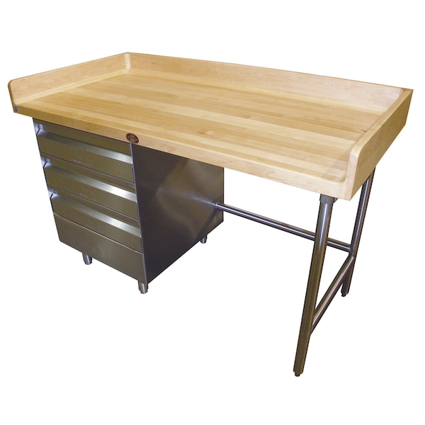 Bakers Top Work Table 48 in.W x 30 in.D 1-3/4 in. thick wood top