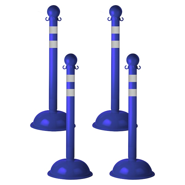 Blue Reflective Heavy Duty Stanchion (4-Pack)