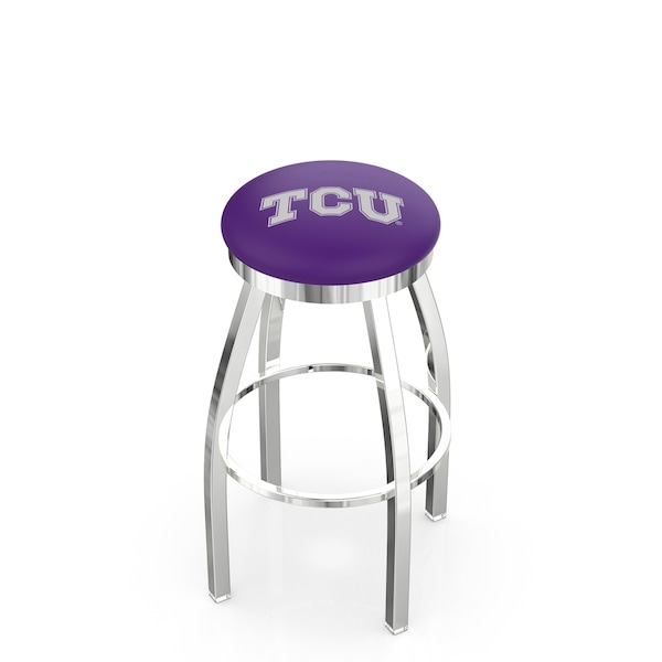 25" Chrome TCU Swivel Bar Stool, Accent Ring