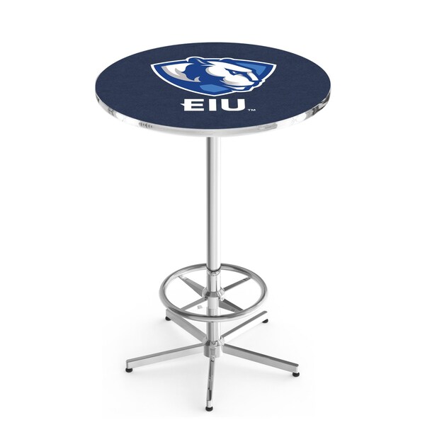 42" Chrome Eastern Illinois Pub Table, 36" dia. Top