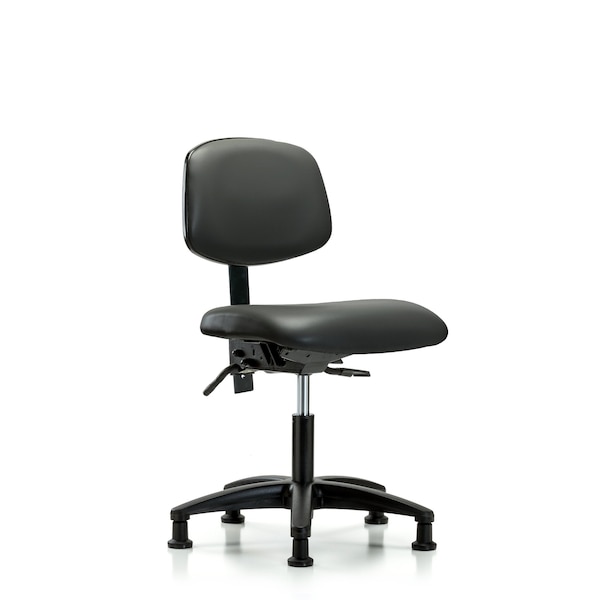 Vinyl Chair, Desk, Tilt, Glides, Carbon