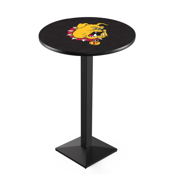 36" Blk Wrinkle Ferris State Pub Table, 36" dia. Top
