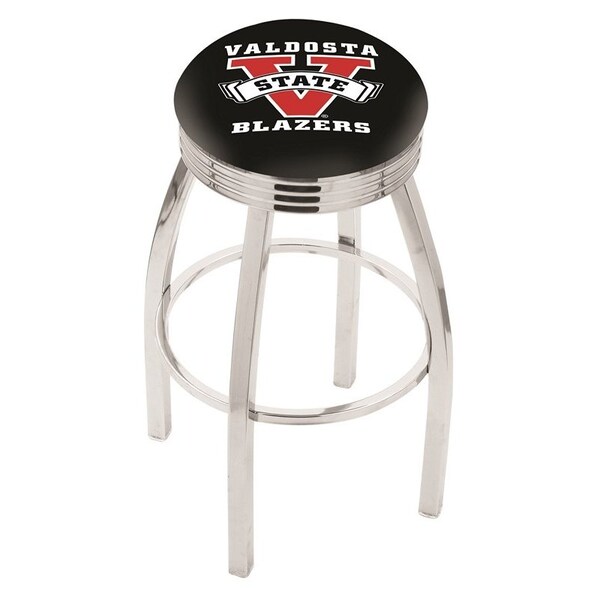 25" Chrome Valdosta State Swivel Bar Stool, Accent Ring