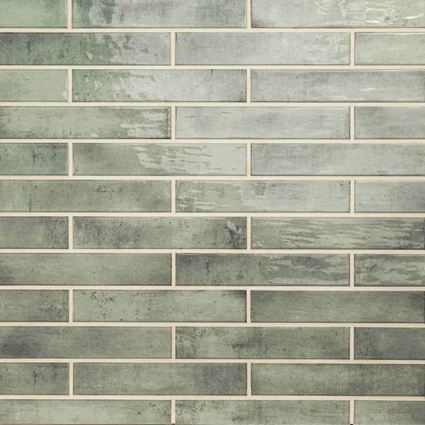 Stella Emerald 2in X 10in Glossy Ceramic Wall Tile, 40PK