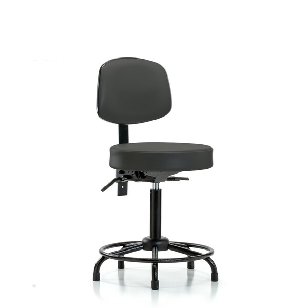 Med Bench Stool, Vin, Bk, RT, Tilt, Glds, Gry