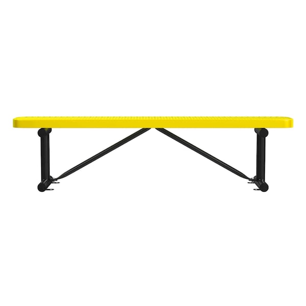 Bench w/o Back, Surface Mount, 6ft., Yellow
