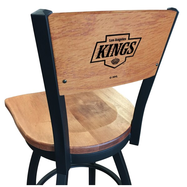 25" Blk Wrinkle Los Angeles Kings Swivel Bar Stool, Laser Engraved Back
