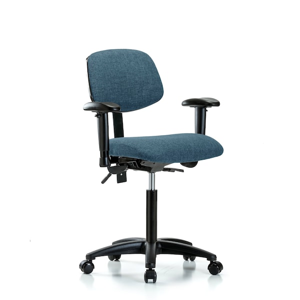 Chair, Fab, Med Bench, Tilt AA Casters, Blu, 6-Way Adjustable, 22" to 29" Height, Blue