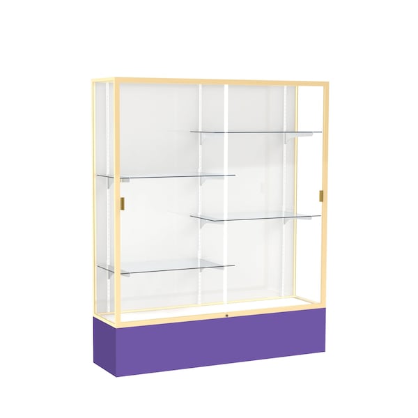 Spirit Floor Display Case 60x72x16, White, Champange