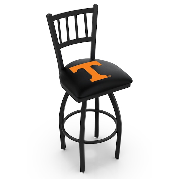 25" Blk Wrinkle Tennessee Swivel Bar Stool, Jailhouse Back