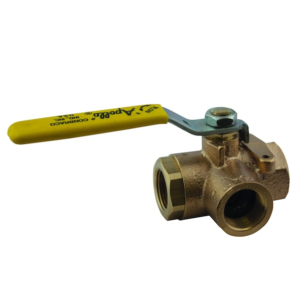 1-1/4" FNPT Bronze Ball Valve 3-Way
