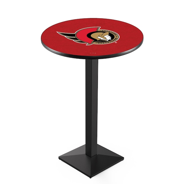 42" Blk Wrinkle Ottawa Senators Pub Table, 36" dia. Top