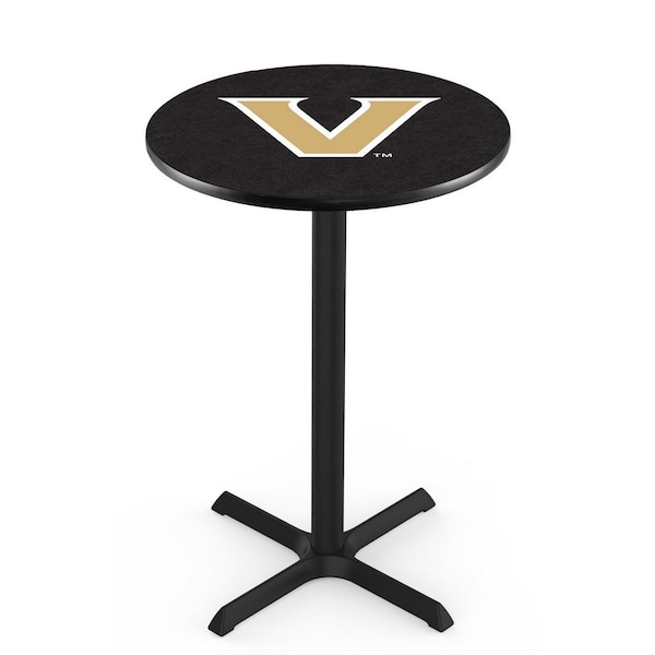 42" Blk Wrinkle Vanderbilt Pub Table, 36" dia. Top