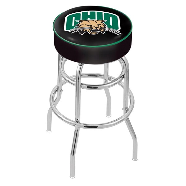 25" Ohio University Cushion Seat, 2-Ring Chrome Swivel Bar Stool