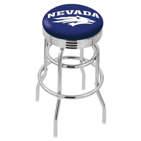 25" Chrome 2-Ring Nevada Swivel Bar Stool, Accent Ring