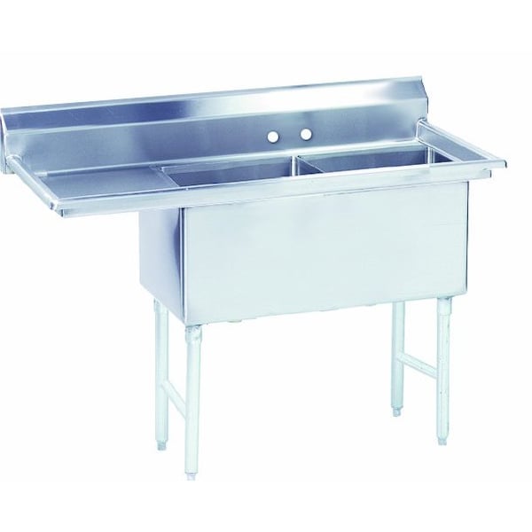 Fabricated Sink 2-compartment 24 in. left drainboard