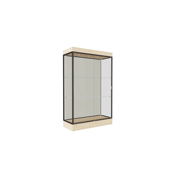 Lighted Floor Display Case 48x76x20, 6" Base, Bronze