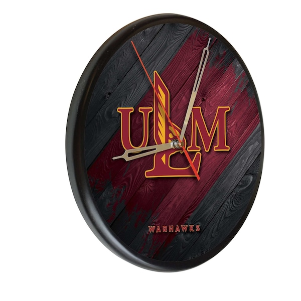 University of Louisiana at Monroe 13" Solid Wood Clock