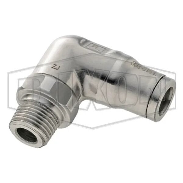 Legris by  Push-In Elbow, 1/8 x 1/4 in Nominal, MNPT x Tube, 290 psi Pressure, SS, Domestic