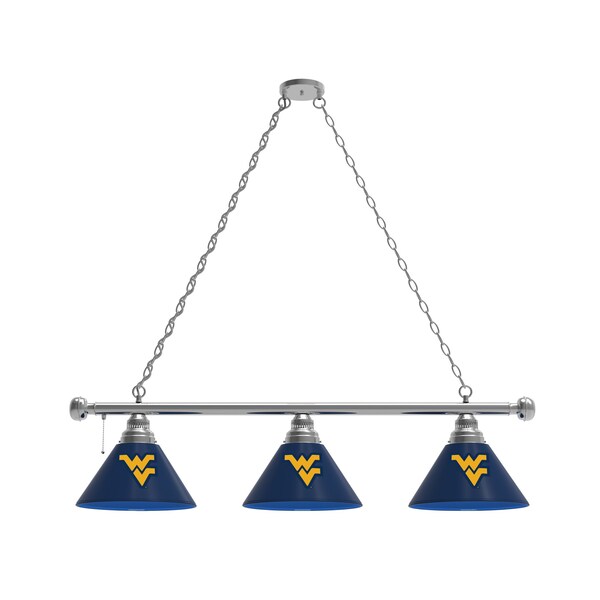 West Virginia 3 Shade Billiard Light, Chrome Fixture