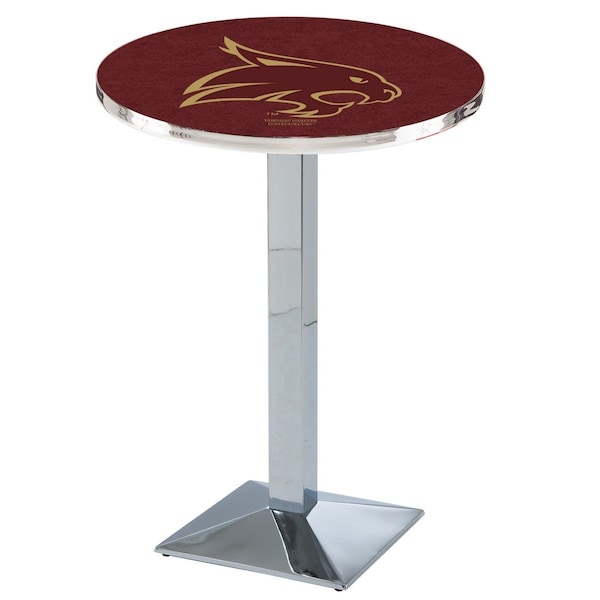 42" Chrome Texas State Pub Table, 36" dia. Top
