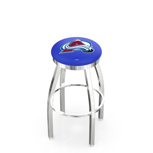 25" Chrome Colorado Avalanche Swivel Bar Stool, Accent Ring